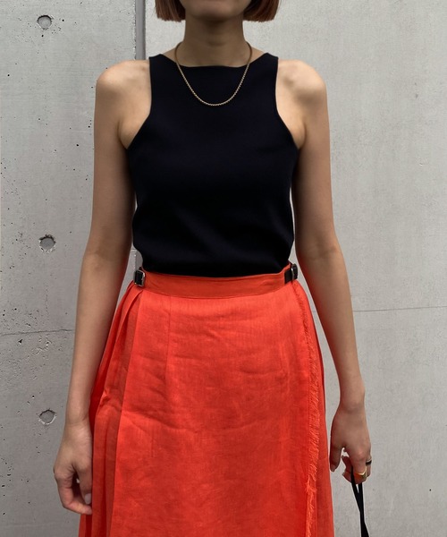 audrey and john wad（オードリーアンドジョンワッド）の「アメリカンスリーブニットタンクトップ -手洗い可-（タンクトップ・レディース・オフホワイト/ブラウン/ブラック/ライトグリーン・FREE）」の16枚目の写真