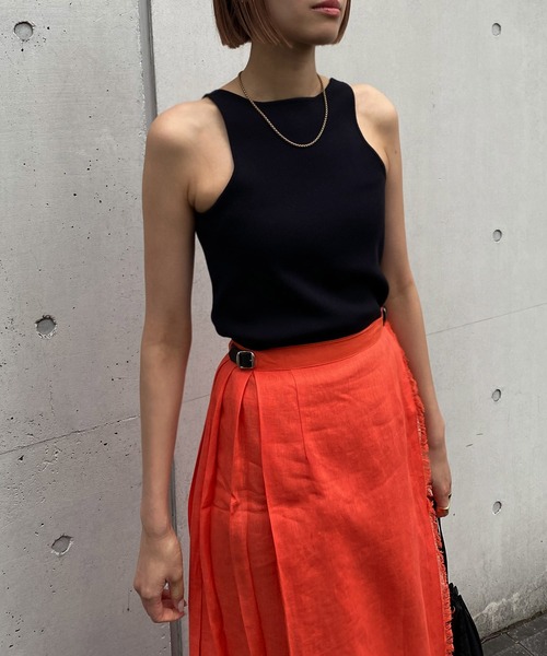 audrey and john wad（オードリーアンドジョンワッド）の「アメリカンスリーブニットタンクトップ -手洗い可-（タンクトップ・レディース・オフホワイト/ブラウン/ブラック/ライトグリーン・FREE）」の20枚目の写真