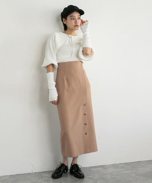 mysty woman（ミスティウーマン）の「アームカバー3Pニット　183872（ニット/セーター・レディース・オフホワイト/ブラック/ピンクベージュ・FREE）」の8枚目の写真