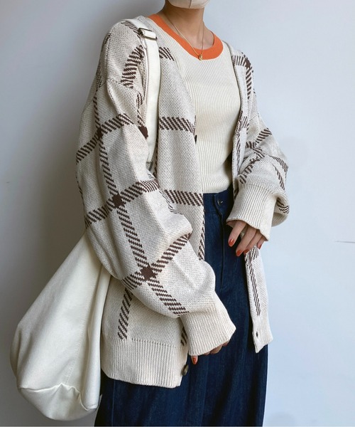 CPCM（シーピーシーエム）の「アソートチェック柄カーディガン（カーディガン/ボレロ・メンズ・グリーン/イエロー/アイボリー/サックスブルー・LARGE/MEDIUM）」の5枚目の写真