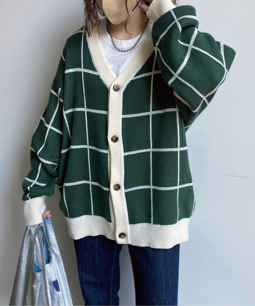 CPCM（シーピーシーエム）の「アソートチェック柄カーディガン（カーディガン/ボレロ・メンズ・グリーン/イエロー/アイボリー/サックスブルー・LARGE/MEDIUM）」の11枚目の写真