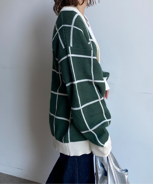 CPCM（シーピーシーエム）の「アソートチェック柄カーディガン（カーディガン/ボレロ・メンズ・グリーン/イエロー/アイボリー/サックスブルー・LARGE/MEDIUM）」の14枚目の写真