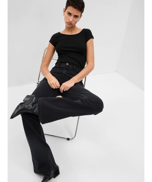 GAP(ギャップ)の「モダン キャップスリーブtシャツ(Tシャツ/カットソー・レディース・ネイビー/ブラック/ホワイト/ピンク/ブルー系その他・XL/XXS/L/XS/M/S)」の6枚目の写真