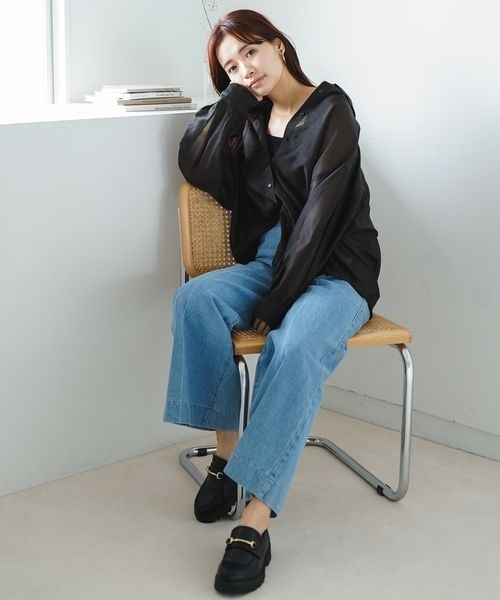 mysty woman(ミスティウーマン)の「シアールーズチュニックシャツ 186265(シャツ/ブラウス・レディース・ブラック/オフホワイト/ピンク/グリーン/ライトベージュ/グレイッシュブルー・FREE)」の11枚目の写真