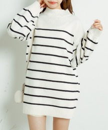 OLIVE des OLIVE | ボーダーチュニック(ニット/セーター)