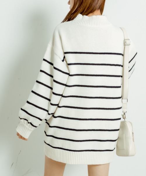 OLIVE des OLIVE(オリーブデオリーブ)の「ボーダーチュニック(ニット/セーター・レディース・ブルー/アイボリー・FREE)」の8枚目の写真