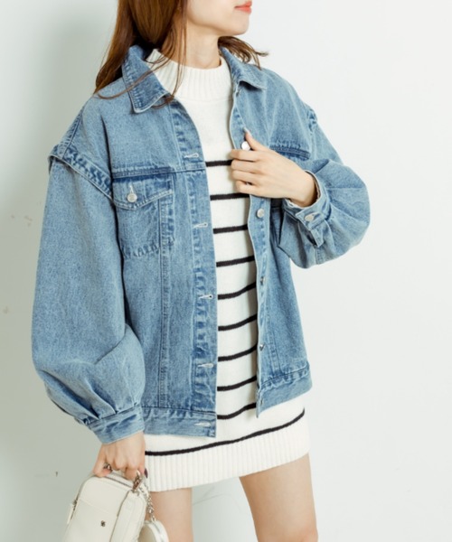 OLIVE des OLIVE(オリーブデオリーブ)の「ボーダーチュニック(ニット/セーター・レディース・ブルー/アイボリー・FREE)」の10枚目の写真