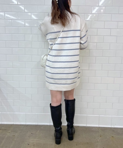 OLIVE des OLIVE(オリーブデオリーブ)の「ボーダーチュニック(ニット/セーター・レディース・ブルー/アイボリー・FREE)」の13枚目の写真