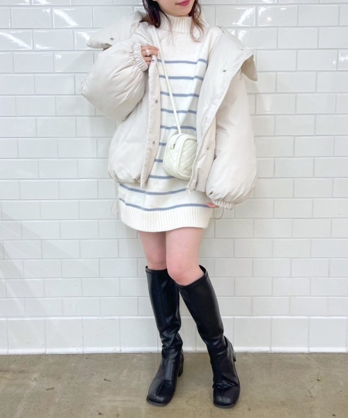 OLIVE des OLIVE(オリーブデオリーブ)の「ボーダーチュニック(ニット/セーター・レディース・ブルー/アイボリー・FREE)」の17枚目の写真