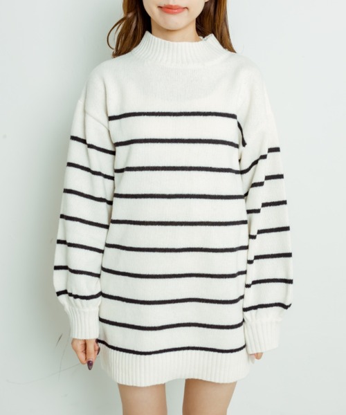 OLIVE des OLIVE(オリーブデオリーブ)の「ボーダーチュニック(ニット/セーター・レディース・ブルー/アイボリー・FREE)」の19枚目の写真