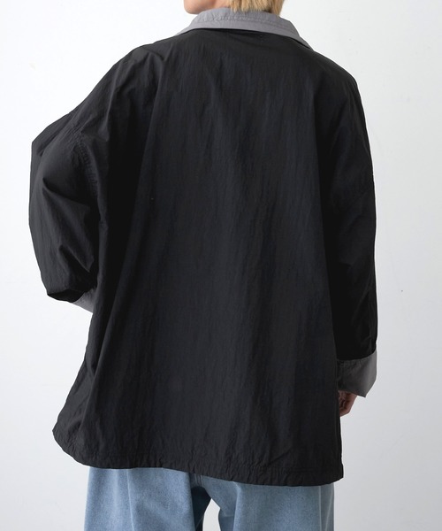 MONO-MART LADY'S（モノマートレディース）の「ナイロン配色ハーフジップアノラックプルオーバー（ブルゾン・レディース・ライトグリーン/アイボリー/ブラック/ピンク/ネイビー・FREE）」の12枚目の写真