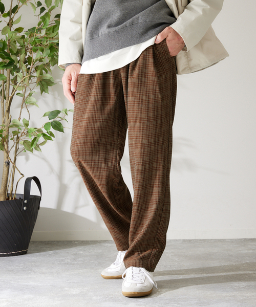 417 EDIFICE（フォーワンセブンエディフィス）の「バスケットワイドイージーパンツ（スラックス・メンズ・ホワイト/ブラック/ネイビー/ブラウン/グリーン・MEDIUM/LARGE）」の3枚目の写真