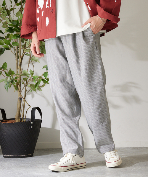 417 EDIFICE（フォーワンセブンエディフィス）の「バスケットワイドイージーパンツ（スラックス・メンズ・ホワイト/ブラック/ネイビー/ブラウン/グリーン・MEDIUM/LARGE）」の2枚目の写真