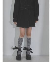 merry jenny | デニムリボンプリーツミニスカート(デニムスカート)