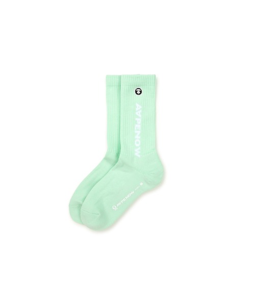 AAPE BY A BATHING APE(エーエイプバイアベイシングエイプ)の「AAPE NOW SOCKS L(ソックス/靴下・メンズ・カーキ/ブラック/ベージュ系その他7/ホワイト/グレー系その他5/ピンク/グリーン系その他・SMALL/LARGE)」の1枚目の写真