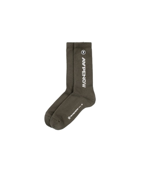 AAPE BY A BATHING APE(エーエイプバイアベイシングエイプ)の「AAPE NOW SOCKS L(ソックス/靴下・メンズ・カーキ/ブラック/ベージュ系その他7/ホワイト/グレー系その他5/ピンク/グリーン系その他・SMALL/LARGE)」の6枚目の写真