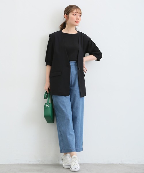 Honeys(ハニーズ)の「カラーレスジレ(ベスト・レディース・ブラック/グレイッシュベージュ/ネイビー/ミント・L/S/LL/M)」の5枚目の写真