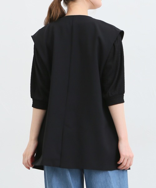 Honeys(ハニーズ)の「カラーレスジレ(ベスト・レディース・ブラック/グレイッシュベージュ/ネイビー/ミント・L/S/LL/M)」の8枚目の写真