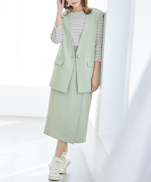 Honeys(ハニーズ)の「カラーレスジレ(ベスト・レディース・ブラック/グレイッシュベージュ/ネイビー/ミント・L/S/LL/M)」の14枚目の写真