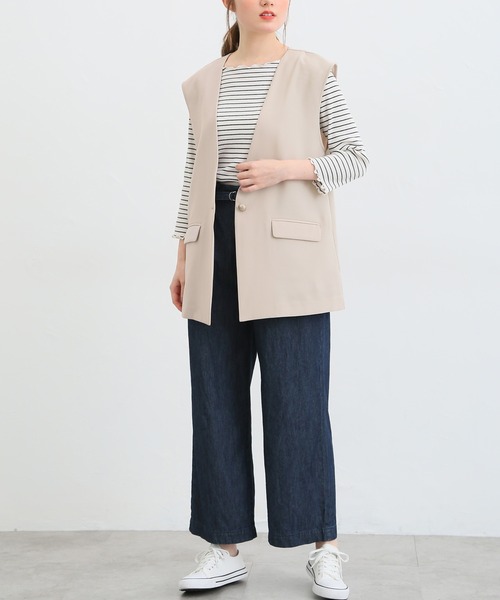 Honeys(ハニーズ)の「カラーレスジレ(ベスト・レディース・ブラック/グレイッシュベージュ/ネイビー/ミント・L/S/LL/M)」の20枚目の写真