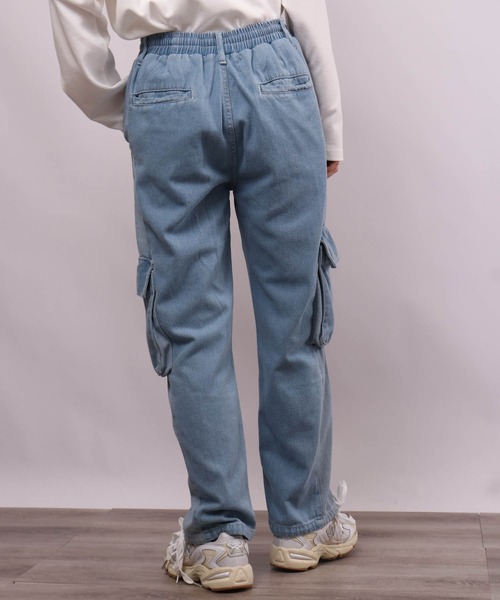 ADRER カーゴパンツ デニム調 ワイドフィット INTER FACTORY カーゴパンツ しの - Wide Denim Cargo Pants