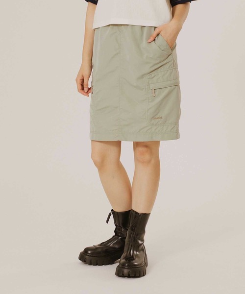 X-girl(エックスガール)の「GATHERED WAIST CARGO SKIRT(スカート・レディース・ブラック/ホワイト/ライトグリーン・S/M)」の3枚目の写真