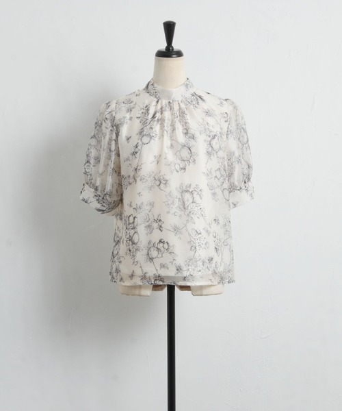 tocco closet（トッコ　クローゼット）の「前後２ＷＡＹボウタイリボントワルドジュイシアーブラウス（シャツ/ブラウス・レディース・ベージュ/ブルー・M）」の16枚目の写真