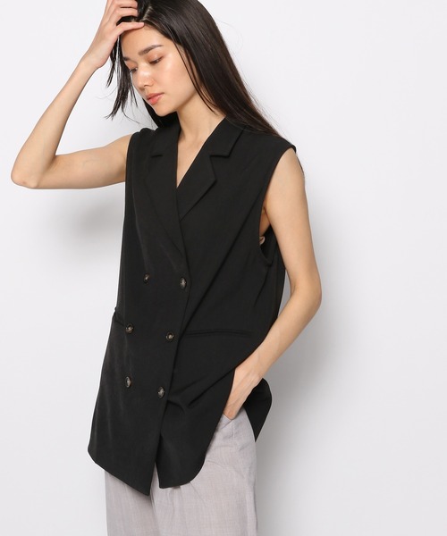 FOREVER 21(フォーエバー トゥエンティーワン)の「【VINTAGE】ジャケットジレ(ベスト・レディース・ベージュ/ブラック/ライトブラウン・FREE)」の2枚目の写真