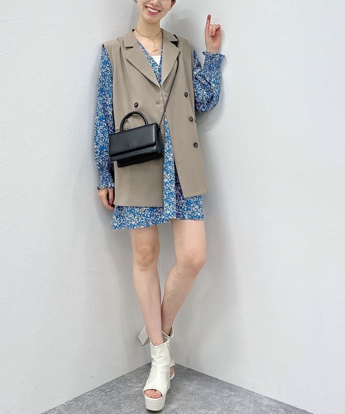FOREVER 21(フォーエバー トゥエンティーワン)の「【VINTAGE】ジャケットジレ(ベスト・レディース・ベージュ/ブラック/ライトブラウン・FREE)」の21枚目の写真
