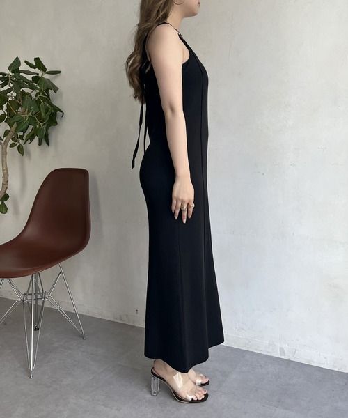 prose verse（プロズヴェール）の「ニットベスト×ニットキャミワンピースセット（ワンピース・レディース・ブラック/オフホワイト・ﾌﾘ-）」の15枚目の写真