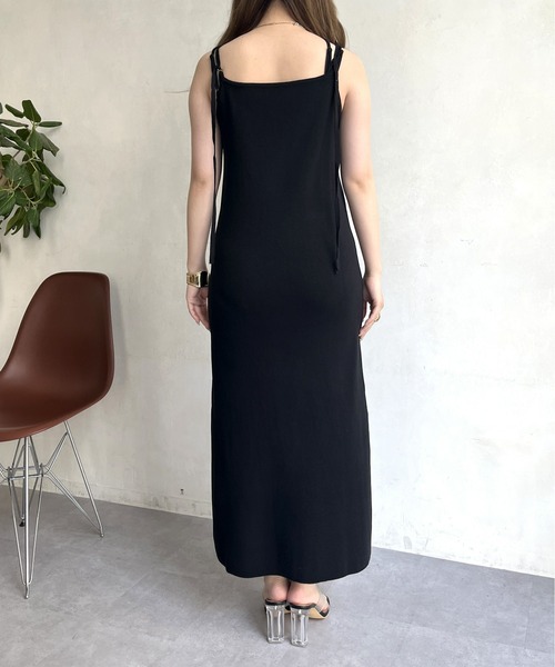 prose verse（プロズヴェール）の「ニットベスト×ニットキャミワンピースセット（ワンピース・レディース・ブラック/オフホワイト・ﾌﾘ-）」の10枚目の写真