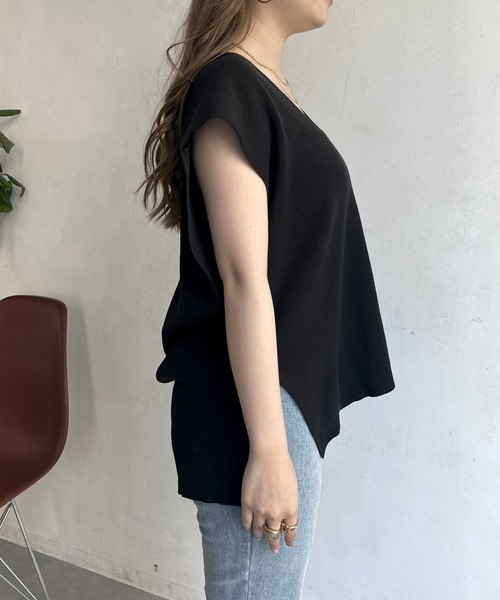 prose verse（プロズヴェール）の「ニットベスト×ニットキャミワンピースセット（ワンピース・レディース・ブラック/オフホワイト・ﾌﾘ-）」の20枚目の写真