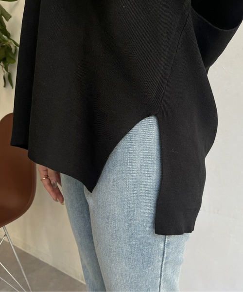 prose verse（プロズヴェール）の「ニットベスト×ニットキャミワンピースセット（ワンピース・レディース・ブラック/オフホワイト・ﾌﾘ-）」の11枚目の写真