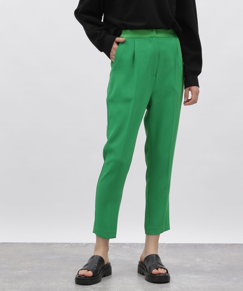 【グリーン】ベルテッド テーパード パンツ 5351 POUR LES HOMMES パンツ ベルテッド テーパード パンツ メンズ