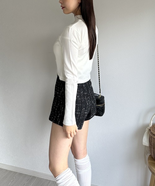 Silly（シリー）の「アシンメトリーツイードハイウエストフェイクスカート（スカート・レディース・ホワイト/ブラック・SMALL/MEDIUM/LARGE）」の13枚目の写真