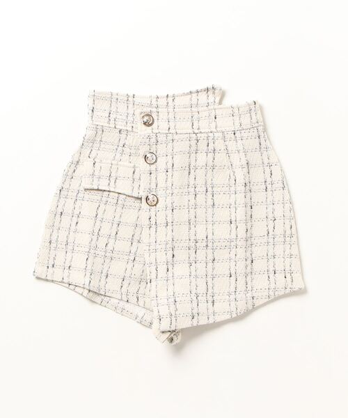 Silly（シリー）の「アシンメトリーツイードハイウエストフェイクスカート（スカート・レディース・ホワイト/ブラック・SMALL/MEDIUM/LARGE）」の15枚目の写真