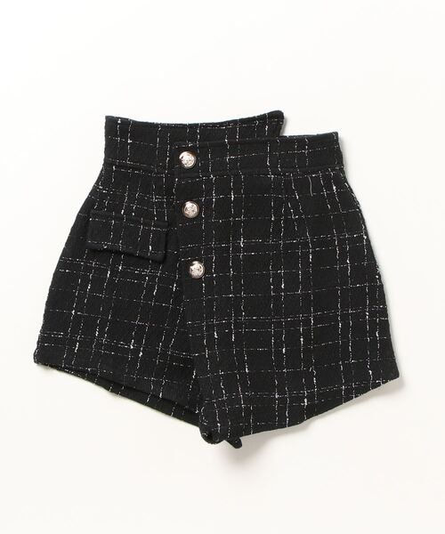 Silly（シリー）の「アシンメトリーツイードハイウエストフェイクスカート（スカート・レディース・ホワイト/ブラック・SMALL/MEDIUM/LARGE）」の16枚目の写真