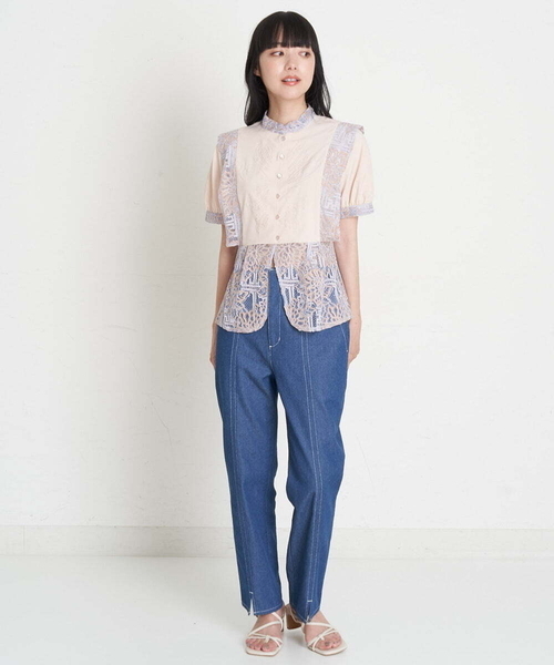 A de a.v.v(アードアー・ヴェ・ヴェ)の「刺繍入りケミカルレースブラウス(シャツ/ブラウス・レディース・ブラック/ベージュ・SMALL/MEDIUM/36/38)」の21枚目の写真