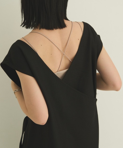 Aunt Marie's（アントマリーズ）の「カップ付きバッククロスキャミソール（キャミソール・レディース・ベージュ/ホワイト/ブラック/チャコールグレー・FREE）」の15枚目の写真