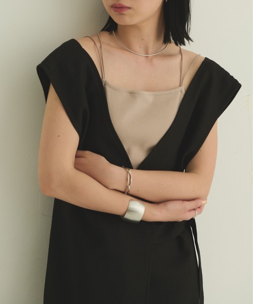 Aunt Marie's（アントマリーズ）の「カップ付きバッククロスキャミソール（キャミソール・レディース・ベージュ/ホワイト/ブラック/チャコールグレー・FREE）」の19枚目の写真