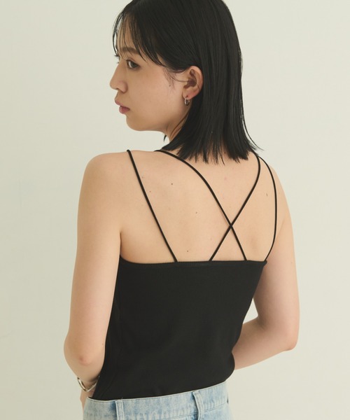 Aunt Marie's（アントマリーズ）の「カップ付きバッククロスキャミソール（キャミソール・レディース・ベージュ/ホワイト/ブラック/チャコールグレー・FREE）」の10枚目の写真