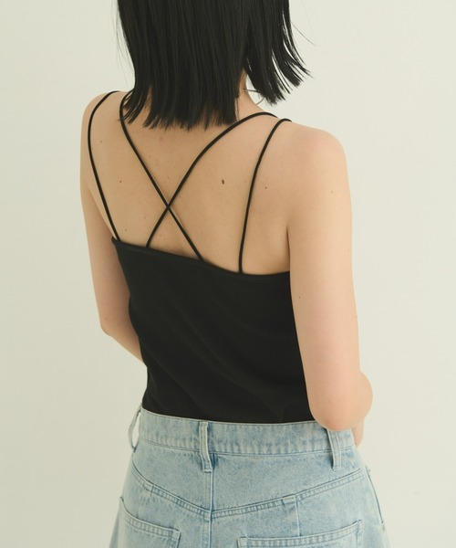 Aunt Marie's（アントマリーズ）の「カップ付きバッククロスキャミソール（キャミソール・レディース・ベージュ/ホワイト/ブラック/チャコールグレー・FREE）」の12枚目の写真