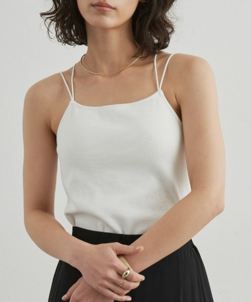 Aunt Marie's（アントマリーズ）の「カップ付きバッククロスキャミソール（キャミソール・レディース・ベージュ/ホワイト/ブラック/チャコールグレー・FREE）」の22枚目の写真