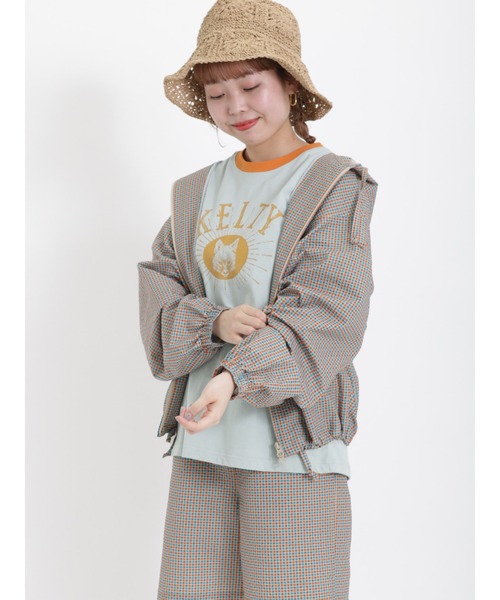 Samansa Mos2（サマンサ モスモス）の「【KELTY×SamansaMos2】シアサッカーシャツパーカー（パーカー・レディース・ブラック/オレンジ・ﾌﾘ-）」の2枚目の写真