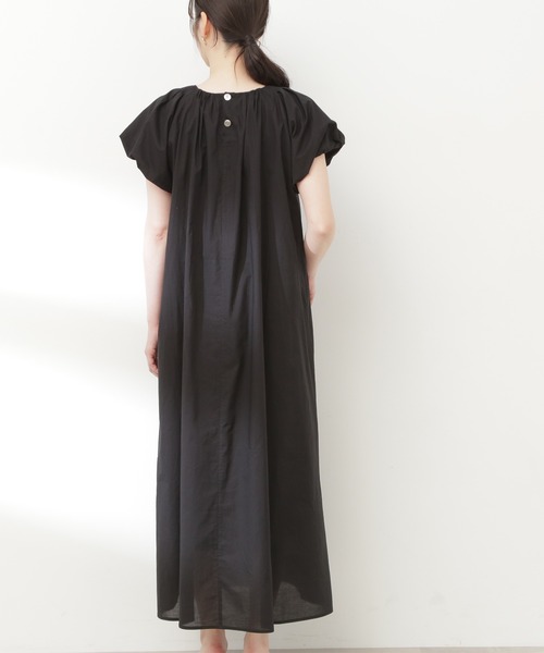 N.(N. Natural Beauty Basic)(エヌエヌナチュラルビューティーベーシック)の「【S Size Line】◆コットンボイルギャザーフレンチスリーブワンピース(ワンピース・レディース・ブラック/ブラウン/マジェンタ・SMALL/MEDIUM)」の7枚目の写真