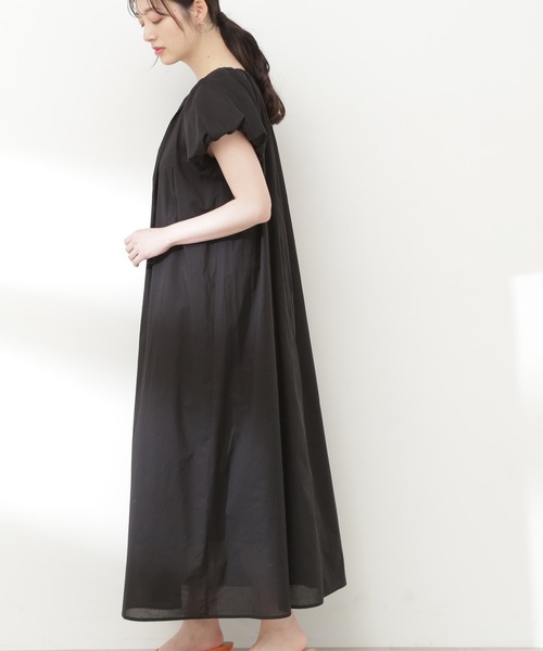 N.(N. Natural Beauty Basic)(エヌエヌナチュラルビューティーベーシック)の「【S Size Line】◆コットンボイルギャザーフレンチスリーブワンピース(ワンピース・レディース・ブラック/ブラウン/マジェンタ・SMALL/MEDIUM)」の13枚目の写真