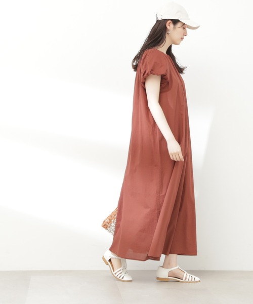 N.(N. Natural Beauty Basic)(エヌエヌナチュラルビューティーベーシック)の「【S Size Line】◆コットンボイルギャザーフレンチスリーブワンピース(ワンピース・レディース・ブラック/ブラウン/マジェンタ・SMALL/MEDIUM)」の12枚目の写真