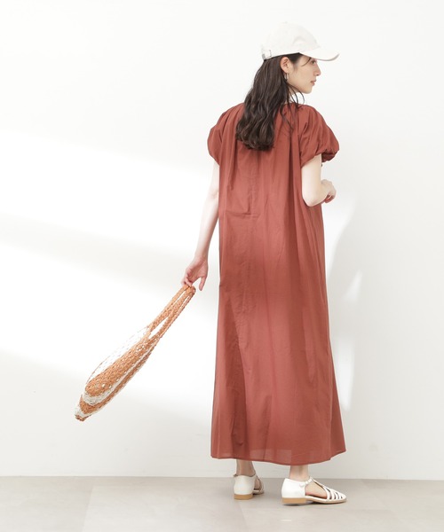 N.(N. Natural Beauty Basic)(エヌエヌナチュラルビューティーベーシック)の「【S Size Line】◆コットンボイルギャザーフレンチスリーブワンピース(ワンピース・レディース・ブラック/ブラウン/マジェンタ・SMALL/MEDIUM)」の18枚目の写真