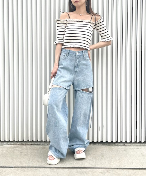 Mewl ショート丈２WAYオフショルTOPS ショート丈2WAYオフショルTOPS(Mewl予約販売) | セレクト