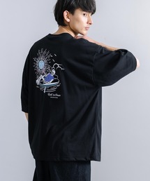 オーバーサイズ TC天竺 プリント刺繍半袖Tシャツ スカル